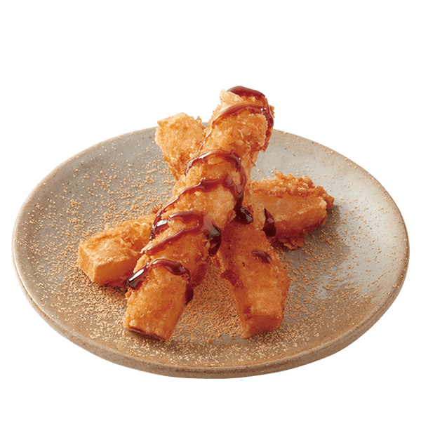 Fried Mochi with Brown Sugar and Soy Flour