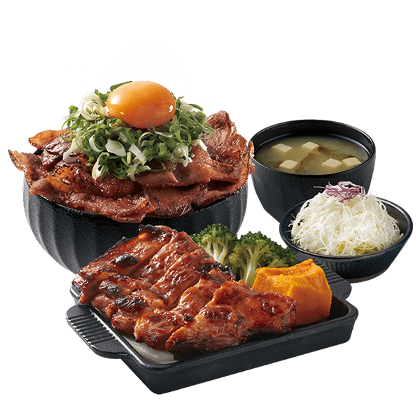 Soy Glazed Chicken Teppanyaki+ Grilled Beef/Pork Donburi