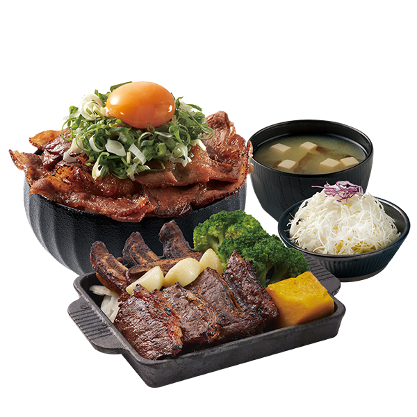 Short Rib with Garlic Confit Teppanyaki+ Grilled Beef/Pork Donburi